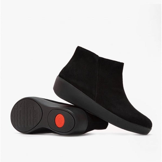 FitFlop SUMI Ladies Suede Ankle Boots Black - Shuperb