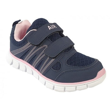 DEK AIR SPRINT Touch Fastening Lightweight Jogger Trainer Navy/Soft Pink - Shuperb