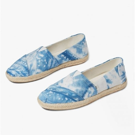 TOMS ALPARGATA ROPE Ladies Cotton Slip - On Shoes Blue - Shuperb