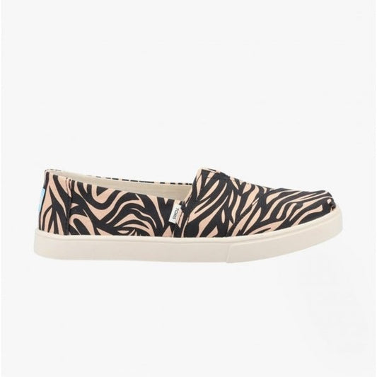 TOMS ALPARGATA CUPSOLE TIGER Ladies Cotton Slip - On Shoes Tan - Shuperb