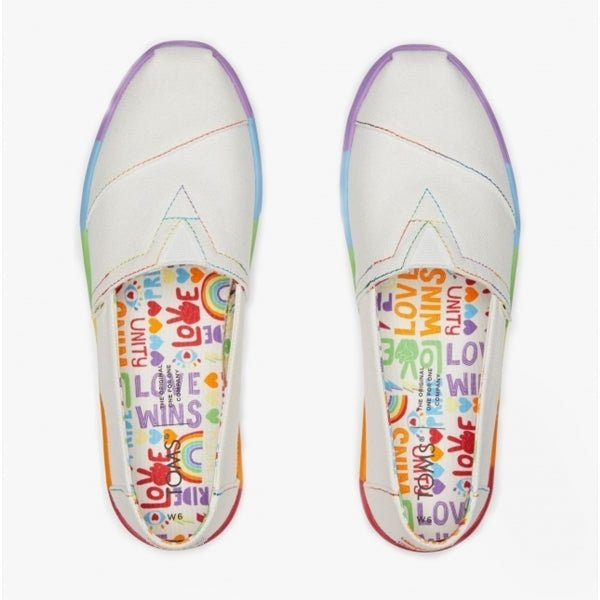 TOMS ALPARGATA CUPSOLE Ladies Cotton Slip - On Shoes White - Shuperb