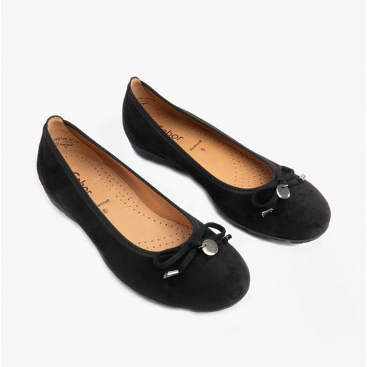 Gabor RING Ladies Court Shoes Black - Shuperb