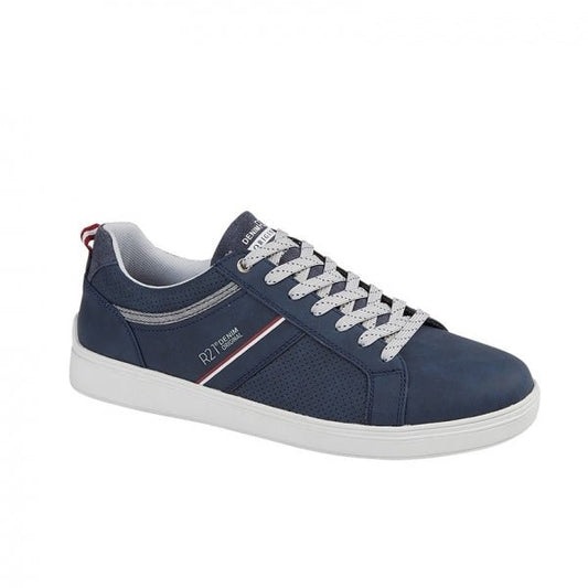 R21 Original M887C Mens Lace - Up Canvas Low Top Trainers Navy - Shuperb