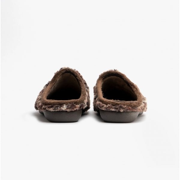 Padders LYNX Ladies (EE Fit) Mule Slippers Brown - Shuperb