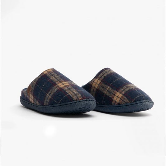 Jo & Joe MALTON Mens Mule Slippers Navy - Shuperb