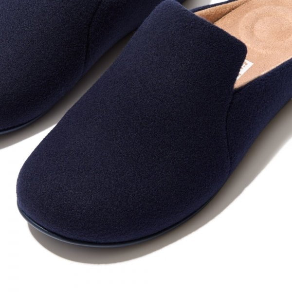 FitFlop CHRISSIE II HAUS FELT Ladies Slippers Midnight Navy - Shuperb