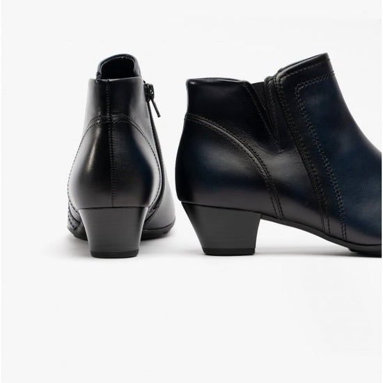 Gabor HERITAGE Ladies Leather Ankle Boots Navy - Shuperb