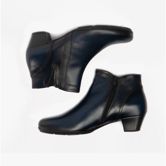 Gabor HERITAGE Ladies Leather Ankle Boots Navy - Shuperb