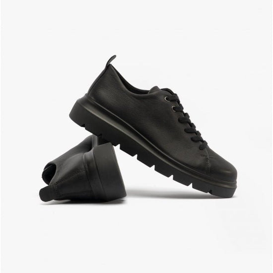 ECCO NOUVELLE Ladies Leather Shoes Black - Shuperb