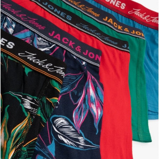 Jack & Jones FLORAL 5 Pack Mens Fabric Trunks Multicoloured - Shuperb