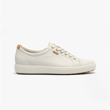 ECCO Soft 7 Ladies Leather Shoes White - Shuperb