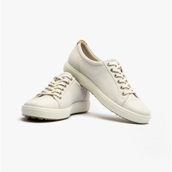 ECCO Soft 7 Ladies Leather Shoes White - Shuperb