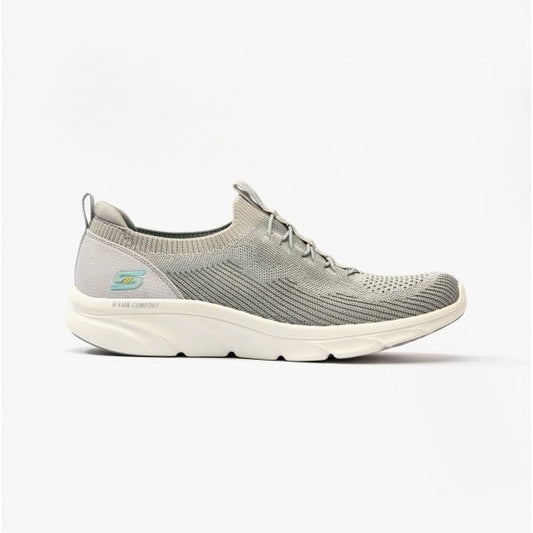 Skechers D'LUX COMFORT - BONUS PRIZE Ladies Trainers Grey/Light Blue - Shuperb