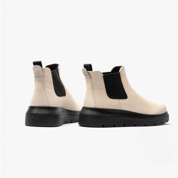 ECCO NOUVELLE Ladies Leather Chelsea Boots Limestone - Shuperb