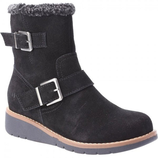 Hush Puppies LEXIE Ladies Suede Boots Black - Shuperb