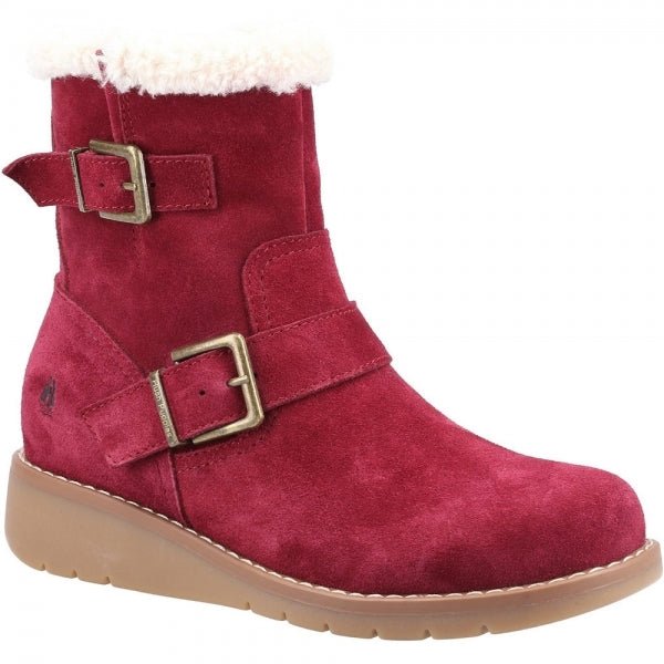 Hush Puppies LEXIE Ladies Suede Boots Burgundy - Shuperb