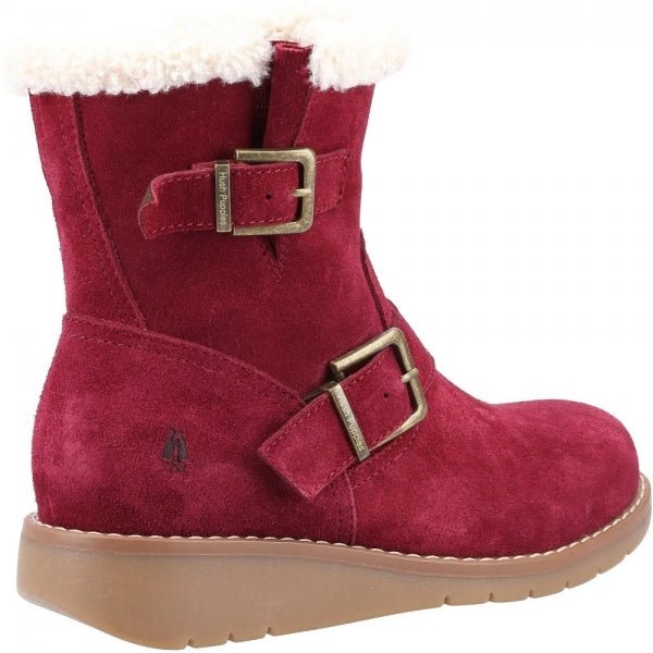 Hush Puppies LEXIE Ladies Suede Boots Burgundy - Shuperb