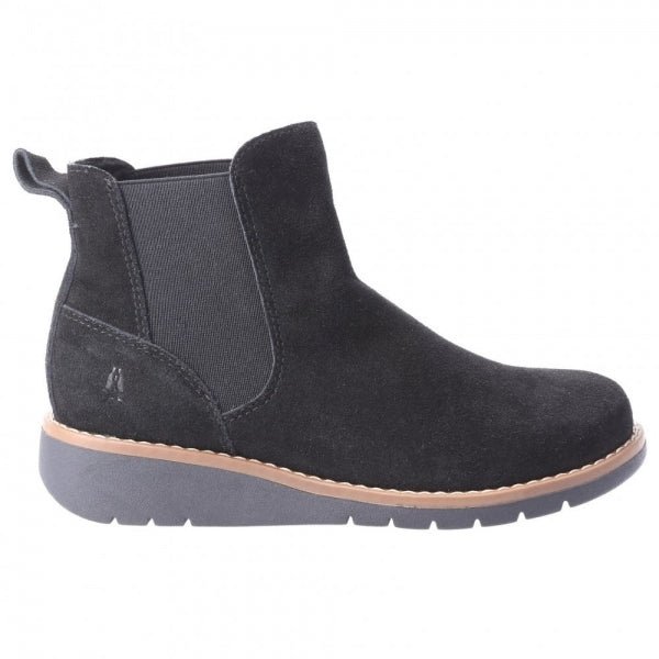 Hush Puppies LAYLA Ladies Suede Boots Black - Shuperb