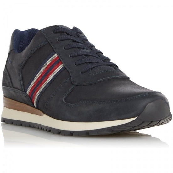 Dune London TRURO Mens Leather Trainers Navy - Shuperb