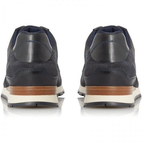 Dune London TRURO Mens Leather Trainers Navy - Shuperb