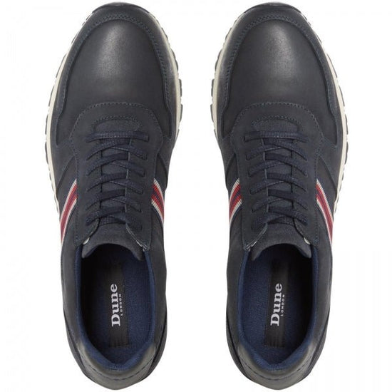 Dune London TRURO Mens Leather Trainers Navy - Shuperb