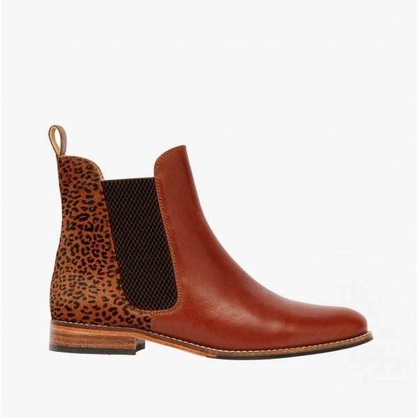 Joules WESTBOURNE Ladies Leather Chelsea Boots Ocelot - Shuperb