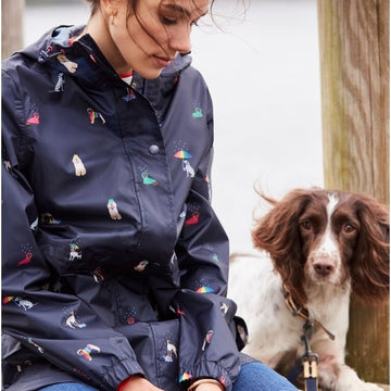 Joules GOLIGHTLY Ladies Raincoat Rainbow Dog - Shuperb