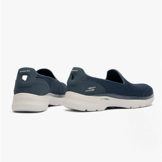 Skechers GO WALK 6 - SEA COAST Ladies Slip - On Trainers Navy/Grey/Pink - Shuperb