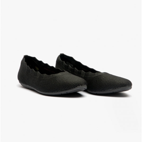 Skechers flats black online