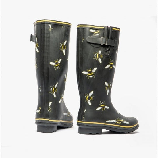 Heavenly Feet FIREFLY Ladies Rubber Tall Wellies Black Bee - Shuperb