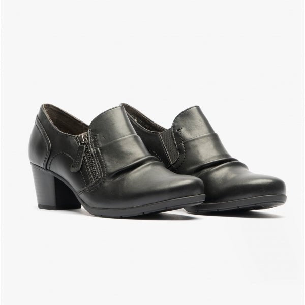 Jana 24461 - 29 - 001 Ladies Leather Shoes Black - Shuperb