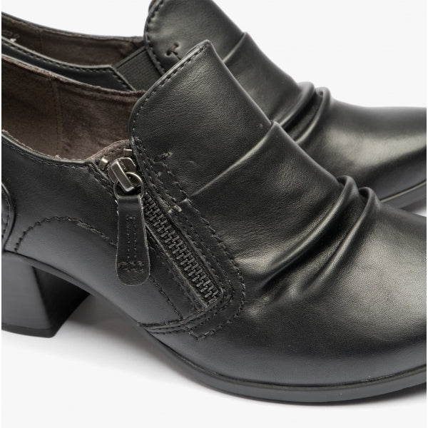 Jana 24461 - 29 - 001 Ladies Leather Shoes Black - Shuperb