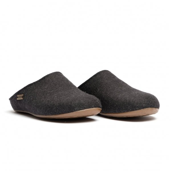 Haflinger FUNDUS Ladies Wool Slippers Graphite - Shuperb