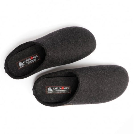 Haflinger FUNDUS Ladies Wool Slippers Graphite - Shuperb