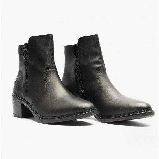 Rieker 70150 - 00 Ladies Leather Boots Black - Shuperb