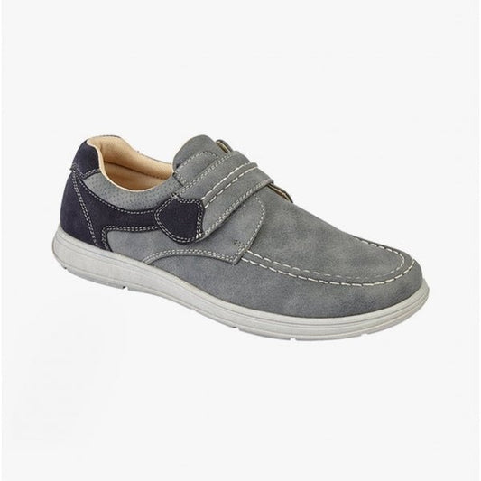 Scimitar M364F Mens Touch Fasten Casual Shoes Mid Grey - Shuperb