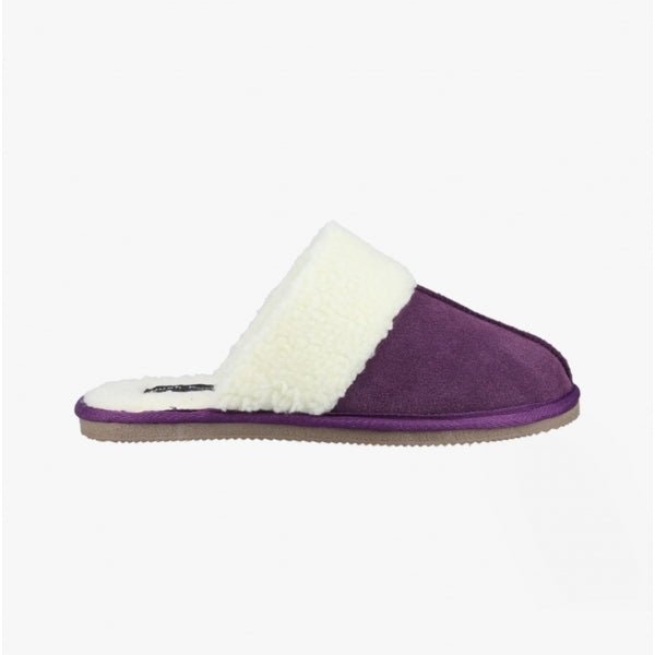 Hush Puppies ARIANNA Ladies Suede Mule Slippers Purple - Shuperb