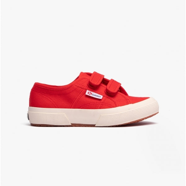 Superga 2750 JSTRAP CLASSIC Kids Canvas Trainers Red Shuperb