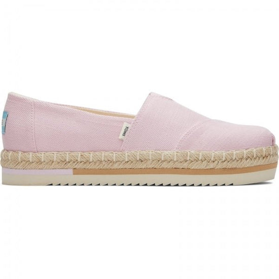 TOMS ALPARGATA PLATFORM ROPE Ladies Slip - On Canvas Espadrilles Pink - Shuperb