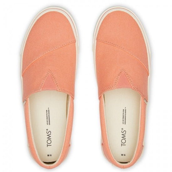 TOMS ALPARGATA FENIX SLIP - ON Ladies Slip - On Textile Trainers Orange - Shuperb