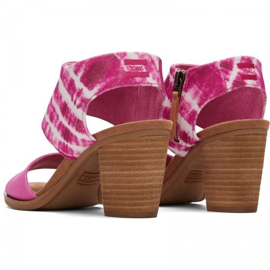 TOMS MAJORCA CUTOUT Ladies Heeled Canvas Sandals Pink - Shuperb