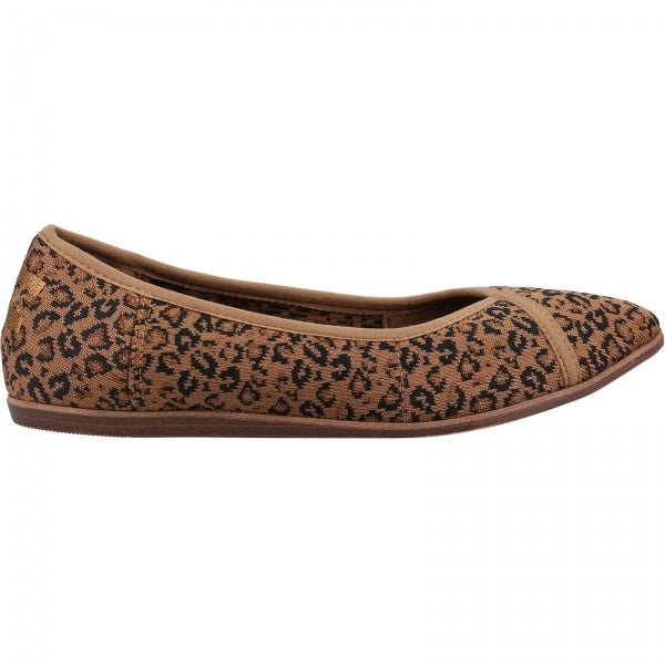 TOMS KATIE Ladies Cotton Ballet Pumps Brown - Shuperb