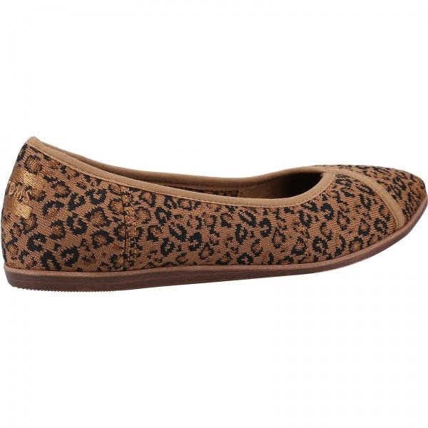 TOMS KATIE Ladies Cotton Ballet Pumps Brown - Shuperb