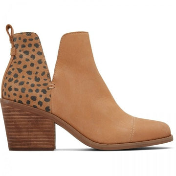 TOMS EVERLY CUTOUT Ladies Leather Ankle Boots Tan - Shuperb