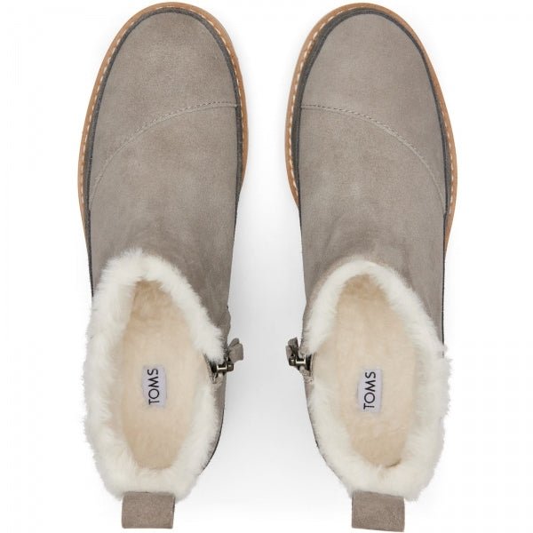 TOMS MARLO Ladies Suede Sawtooth Sole Boots Grey - Shuperb