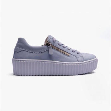 Gabor DOLLY Ladies Casual Nubuck Trainers Blue - Shuperb