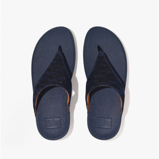 FitFlop LULU GLITZ Ladies Toe - Post Sandals Midnight Navy - Shuperb