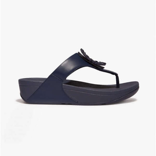 FitFlop LULU CRYSTAL Ladies Toe - Post Sandals Stone Midnight Navy - Shuperb