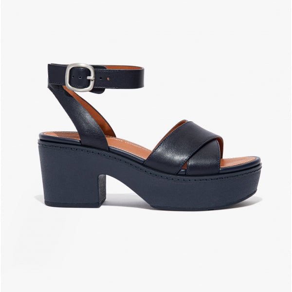 FitFlop PILAR Ladies Strappy Platform Sandals Midnight Navy - Shuperb