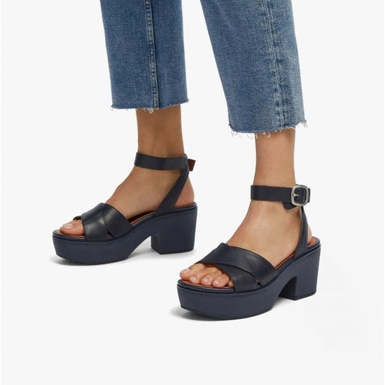 FitFlop PILAR Ladies Strappy Platform Sandals Midnight Navy - Shuperb